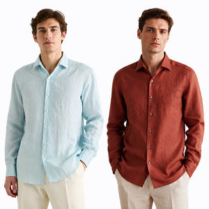 Camisa Casual de Manga Larga de Color Sólido, de Alta Calidad, con Logotipo Personalizado, al por Mayor - Product Image 5