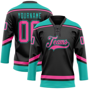 Hot Selling Custom Logo V Neck Unisex Plus Size Streetwear Hockey Jersey - Product Image 3