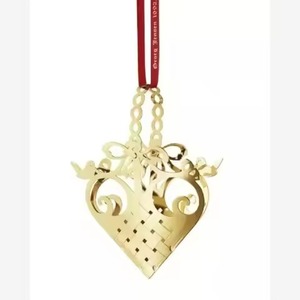 Ornement en métal en forme de cœur rustique, décoration suspendue pour arbre de Noël, collection de fêtes - Product Image 2