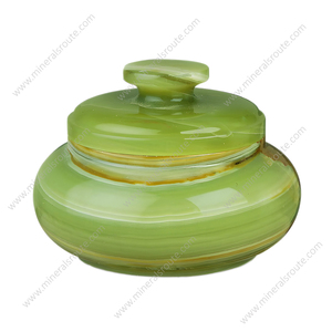 Classic Stone Crafted Onyx And Marble <b>Jars</b> Premium <b>Decorative</b> Onyx And Marble <b>Jars</b> Modern Handmade Green Onyx Candy <b>Jar</b> - Product Image 4