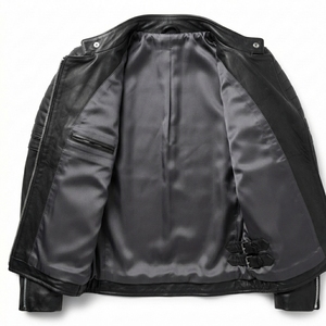 Chaqueta de Cuero de Lujo para Hombre, Estilo Motero, Casual, para Motociclismo - Product Image 4