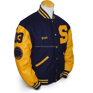 Letterman universitaire personnalisé de la meilleure qualité pour les hommes, veste universitaire à manches en cuir et en laine - Product Image 3