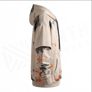 North Approach <b>Men's</b> Oversized Hoodie With Front Pocket Sublimation Print Casual Autumn Wear Knitted Polyester Hooded Sweatshirt - Product Image 3