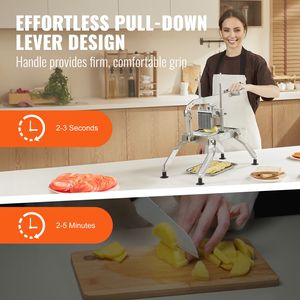 Affettatrice Manuale Professionale in Acciaio Inox e Lega di Alluminio per Verdure e Pomodori, con Lame da 3/8'' e 3/16'' - Nuovo Modello - Product Image 3