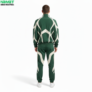 Ensemble de survêtement sportif pour homme NAIMAT, couleur personnalisée, motif géométrique, 100% coton respirant, pour l'été et l'automne - Product Image 4