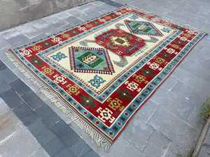 Alfombra Knots Vibrante Tejida a Mano en Turquía, Lana/Seda, Patrones Geométricos Modernos, Ecológica, Antideslizante, Resistente a la Suciedad, Látex, 1 Pieza - Product Image 3