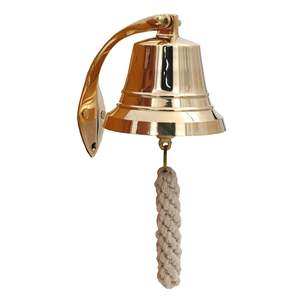 Soporte de pared para campana de latón macizo chapado en oro pulido |   Soporte para Campana Náutica de Alta Resistencia |   Soporte de pared para campana marina - Product Image 1