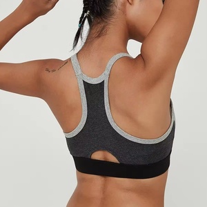 Soutien-gorge de sport pour femme, coupe confortable, maintien moyen, dos nageur, bande large, respirant, séchage rapide, en Spandex et Nylon, pour Yoga, Course à pied, Entraînement en salle de sport - Product Image 2