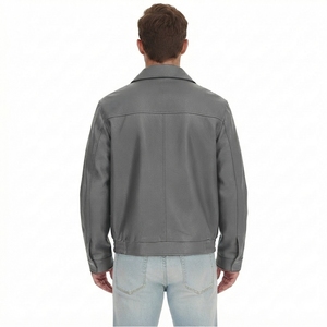Chaqueta de Cuero para Hombre, Estilo Casual, con Cierre Frontal Completo, Cuello Clásico, para Uso Diario, Fabricante Personalizado - Product Image 3