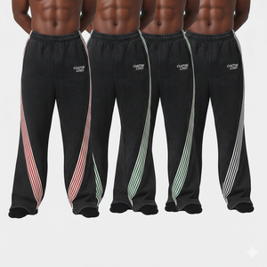 Pantalones Deportivos Personalizados de Alta Calidad con Rayas Laterales para Hombre y Mujer, Pantalones Deportivos de Pierna Ancha - Product Image 2