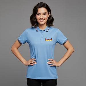 Chemise décontractée pour femme 100 % coton OEM/ODM, 300 grammes, coupe classique confortable, couleur unie, logo brodé personnalisé, séchage rapide pour l'été - Product Image 1
