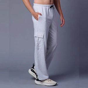 Pantalones de invierno personalizados con logo impreso, al por mayor, baratos, para hombre, tipo cargo, casuales, holgados, de algodón, joggers, apilados, de chándal. - Product Image 2