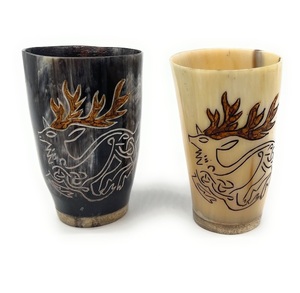 Gobelet en corne de buffle naturelle, vaisselle artisanale traditionnelle - Product Image 4