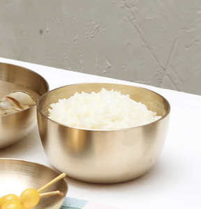 NOBBAN - Tazón de Arroz Coreano Tradicional Forjado a Mano de Latón Bangjja con Tapa, Estilo Real - Product Image 1