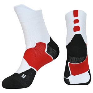 Men's Athletic Basketball <b>Socks</b> Quick Dry Knitted Sport <b>Socks</b> Red <b>Black</b> Gray Multicolor Options Summer Wear - Product Image 2