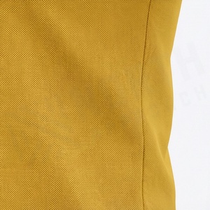 Men's Solid Color Knitted Polo <b>Shirt</b> Short Sleeve Casual Style Yellow with Black <b>Collar</b> and Cuffs - Product Image 5