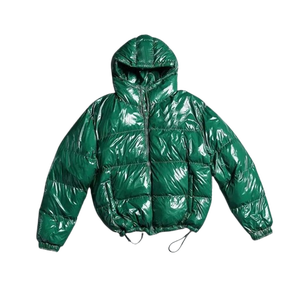 OEM High Quality Shiny Nylon Puffer <b>Jacket</b> Custom Logo Windbreaker <b>Jacket</b> Hooded Heavyweight Winter Puffer <b>Jacket</b> - Product Image 5