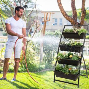 Jardinera Vertical de 4 Niveles con 4 Contenedores y Orificios de Drenaje, Macetas y Jardineras - Product Image 2