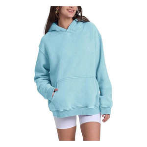 Sudadera con capucha unisex de poliéster y algodón personalizada, lavada al ácido, de felpa francesa, estilo vintage, extragrande, de invierno, de peso pesado, corte holgado, color piedra. - Product Image 4