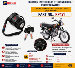 Contacteur de démarrage Bajaj KB 4S Boxer AT CT AR sans batterie, qualité export pour pièces détachées de deux-roues, Inde, Orado - Product Image 3
