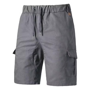 Pantalones Cortos Cargo para Hombre, Cintura Elástica, Color Cian, Mezcla de Algodón Táctica, Corte Holgado, Informales para el Trabajo, Tallas Grandes - Product Image 6