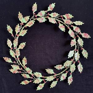 Rustic Metal Classic Durable Round Decorative Flowers Unlit Handmade Christmas <b>Wreath</b> Single-Piece Package - Product Image 1