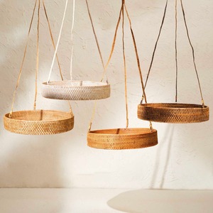 Panier suspendu en rotin pour plantes, support à fleurs de grande qualité, pot de fleurs pour jardin, patio, décoration de mariage - Product Image 1
