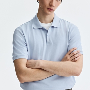 Chemise de golf en tricot uni personnalisée pour hommes, coton de haute qualité, manches courtes, respirante, vêtements de sport décontractés - Product Image 2