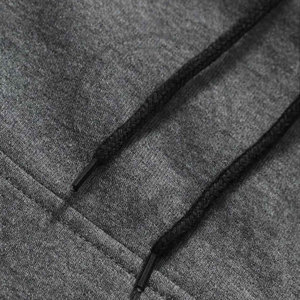 <b>Men's</b> Slim Fit Hooded Sweatshirt Gray Cotton Knitted Casual Hoodie With Pockets Autumn Wear - Product Image 4