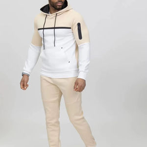 Nueva Llegada 2026 Conjunto Deportivo de Sudadera con Capucha y Pantalones Jogger, con Paneles Negros, Mezcla de Algodón y Felpa, Ropa Deportiva Informal para Uso Diario, para Hombre - Product Image 4