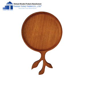 THANH TUNG THINH Wooden Round Storage <b>Rack</b> Handmade Rustic Style Standing Type <b>For</b> Living Room - Product Image 1
