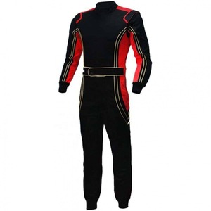 Men's Full Sleeve Black <b>Red</b> Motorcycle Racing <b>Suit</b> Flame Retardant All Seasons Wear - Product Image 2