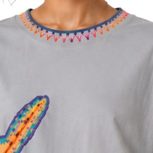 เสื้อยืดโอเวอร์ไซส์สีเทาอ่อนลายกราฟิกสำหรับผู้หญิง พิมพ์ลายมหาสมุทรหลากสีสัน สไตล์ลำลอง ผ้าฝ้าย สตรีทแวร์ ใส่สบายช่วงฤดูร้อน ทรงหลวม รับผลิตตามสั่ง ขายส่ง - Product Image 5