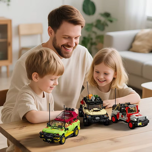 1632 pièces Scène de dinosaures jurassiques 3 Scène classique Véhicule tout-terrain Blocs de construction Ensemble de voitures dinosaures pour l'extérieur Jouets cadeaux pour enfants - Product Image 6