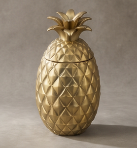 Caja de Almacenamiento de Frutos Secos y Frutas en Forma de Piña, de Metal Dorado, Diseño Único, Organizador de Aperitivos de Lujo, Envase de Regalo Festivo - Product Image 1