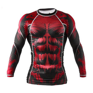 New Hot Selling OEM Men's Rash Guard Premium Sublimation Printed Spandex Workout <b>Shirt</b> Stretchable Full Sleeve <b>Compression</b> - Product Image 1