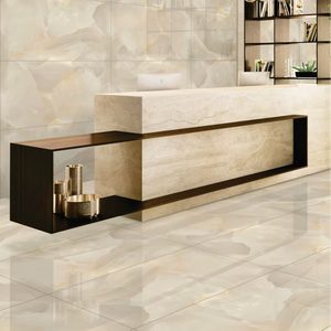 Carreaux de sol et de mur intérieurs en porcelaine Onyx Doré Moderne, texture mate unie, 60x120cm, résistants aux acides et antidérapants - Product Image 1