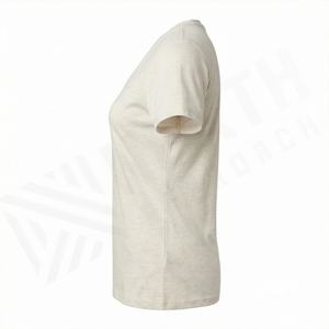 T-shirt 100 % coton pour femme, style décontracté, anti-boulochage, imprimé numérique uni, haut tendance été, couleur personnalisable - Product Image 3