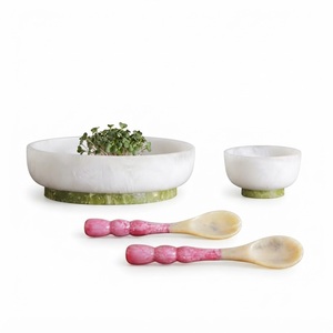 Tazón de Resina Verde Malaquita de Lujo, Hecho a Mano, con Borde Ondulado, Tazón para Servir, Vajilla Personalizada para Hotel, Tazón Decorativo para Frutas - Product Image 4
