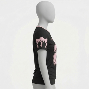 Camiseta de algodón 100% de calidad premium, cuello redondo, manga corta, transpirable, nueva, para mujer, camiseta sólida para chicas. - Product Image 2