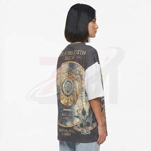 T-shirt personnalisé pour femme, surdimensionné, imprimé par sublimation, coton doux, streetwear décontracté, coupe ample, OEM ODM, vente en gros - Product Image 2