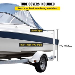 2 Pezzi Guide per Pali di Rimorchio per Barche in Acciaio da 22 Pollici con Coperture in PVC Bianco, Accessori di Montaggio Completi Inclusi - Product Image 6