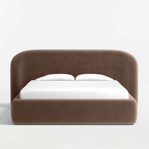 Custom Fabric Round Edge <b>Double</b> <b>Bed</b> | Luxury Hotel Fully Upholstered <b>Bed</b> Manufacturer India - Product Image 5