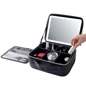 Professional High-Capacity Multilayer Portable <b>Travel</b> <b>Makeup</b> <b>Bag</b> Black with Strap for Cosmetics Storage - Product Image 2