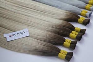 Extensions de cheveux naturels NASA, cheveux vietnamiens bruts en vrac, double tirage, blancs, rapport de longueur supérieur à 65% - Product Image 3
