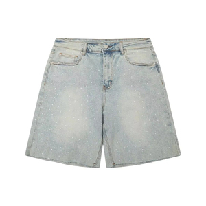 Factory Manufacturer High Quality Custom Logo Street Wear Loose Fit Oversized Cargo Canvas Knitted Denim Shorts For <b>Men</b> - Product Image 1