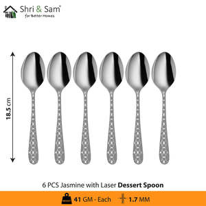 5 cuchillos de cena de acero inoxidable cortados con láser de jazmín - Product Image 5