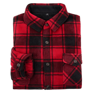 Wholesale Men's High Quality <b>Flannel</b> Shirt Hoodie Casual Plaid <b>Jacket</b> Standard Weight Outerwear Streetwear Windproof Front Logo - Product Image 6
