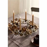 Ensemble de porte-bougies modernes en métal argenté, hauts et fins, pour bougies coniques, centre de table décoratif minimaliste