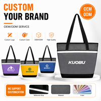 Sac fourre-tout réutilisable réfléchissant OEM ODM, grande capacité, sac de courses, sac à bandoulière pliable pour l'extérieur, logo personnalisé